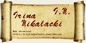 Irina Mikalački vizit kartica